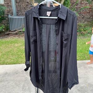 Como Vintage Men's Black Sheer Shirt Jacket